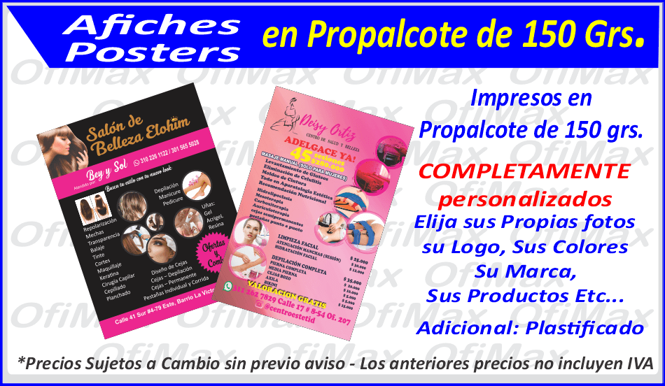 afiches posters carteleras publicitarios personalizados, bogota, colombia